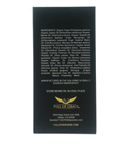 Ingredient list on the back of Oud Throne beard oil box showing all 22 organic and natural oils