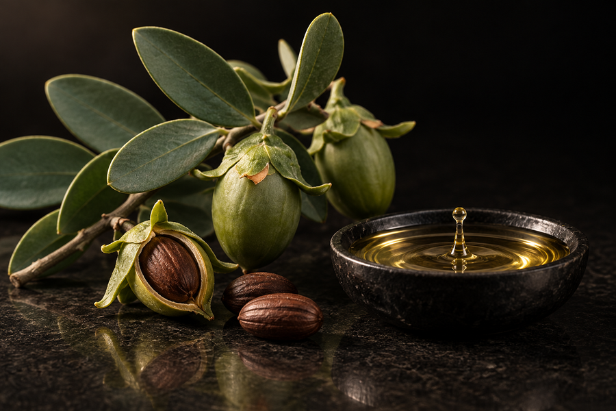 Organic jojoba oil for the skin under the beard